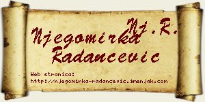 Njegomirka Radančević vizit kartica